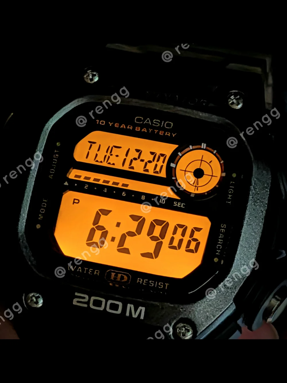 Casio Illuminator Digital Watch - Black Case with Tan Strap